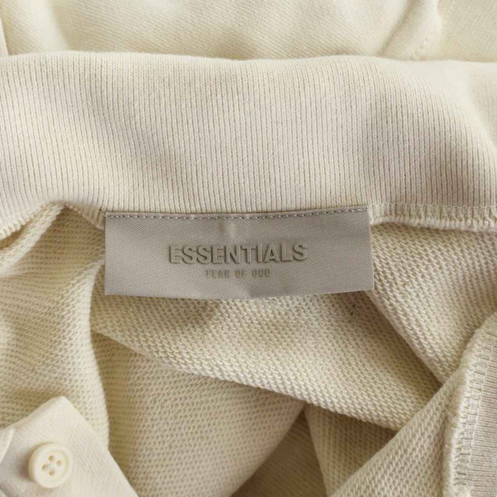 FEAR OF GOD ESSENTIALS(フィアオブゴッド エッセンシャルズ) Rubber Logo L/S Polo Shirts ラバーロゴロングスリーブポロシャツ 長袖ポロシャツ クリーム