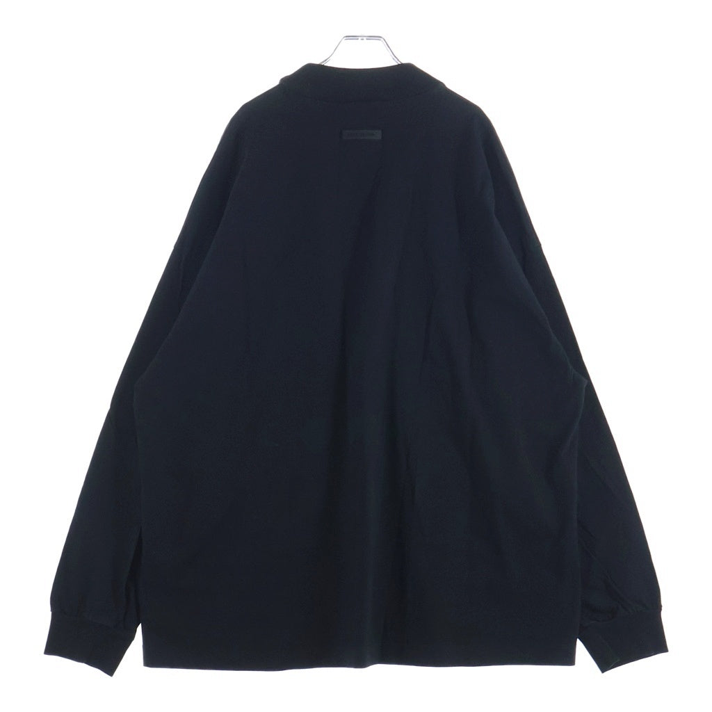FEAR OF GOD ESSENTIALS(フィアオブゴッド エッセンシャルズ) Rubber Logo Mock Neck L/S T-Shirt ラバーロゴモックネックロングスリーブTシャツ 長袖Tシャツ ブラック