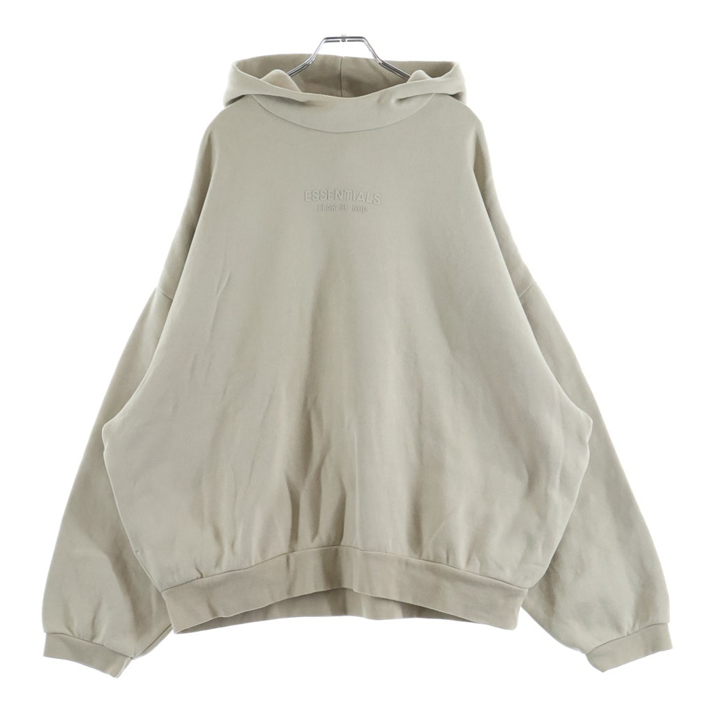 FEAR OF GOD ESSENTIALS(フィアオブゴッド エッセンシャルズ) Rubber Logo Pullover Hoodie ラバーロゴプルオーバーフーディー フーデットスウェットシャツ ベージュ
