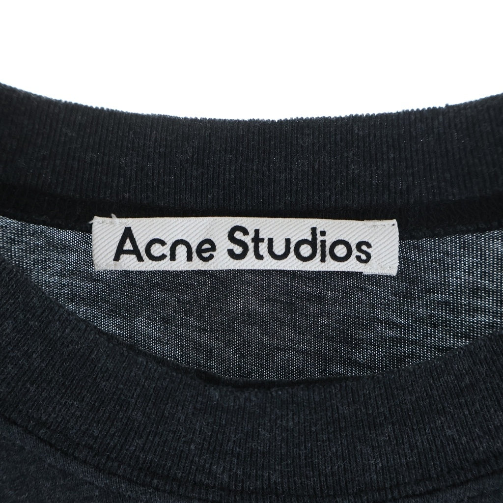 Acne Studios(アクネ ストゥディオズ) 24SS ダメージ加工 フロントロゴ半袖Tシャツ カットソー ブラック FN-UX-TSHI000079 CL0294
