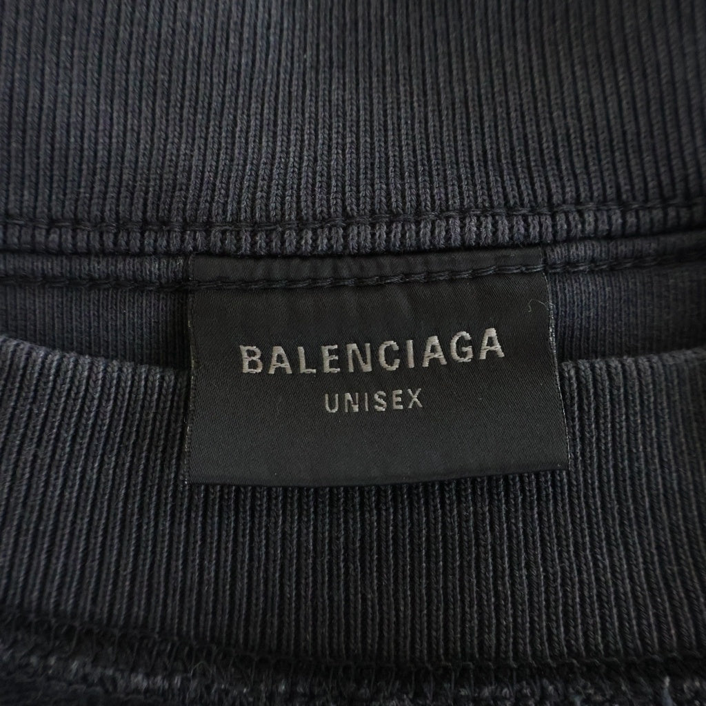 BALENCIAGA(バレンシアガ) 25SS Metalhead Inside Out Sweatshirts メタルヘッドインサイドアウトスウェットシャツ ロゴ刺繍クルーネックスウェットトレーナー 808422 TRVD8 ダークグレー