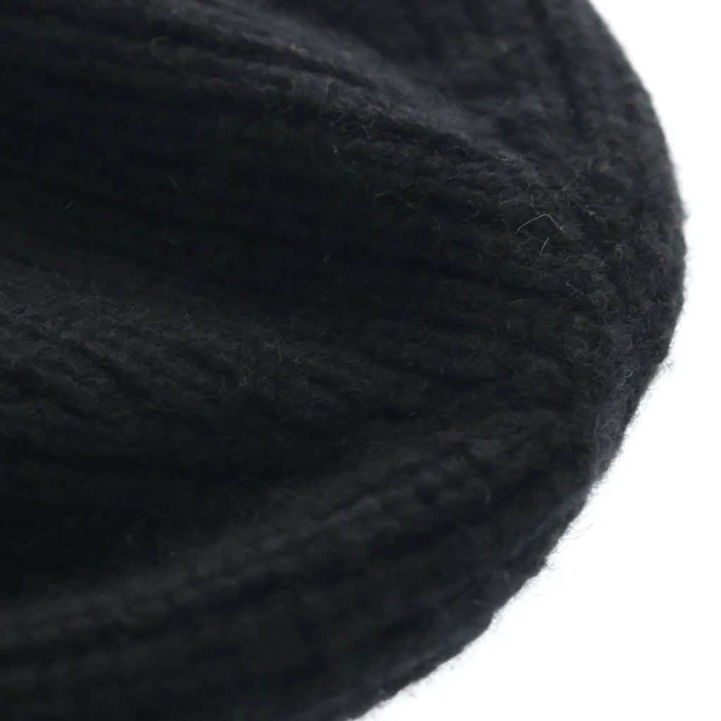 CELINE(セリーヌ) Triomphe Cashmere Watch Cap トリオンフカシミヤワッチキャップ ロゴパッチニット帽 帽子 2AA32384D ブラック