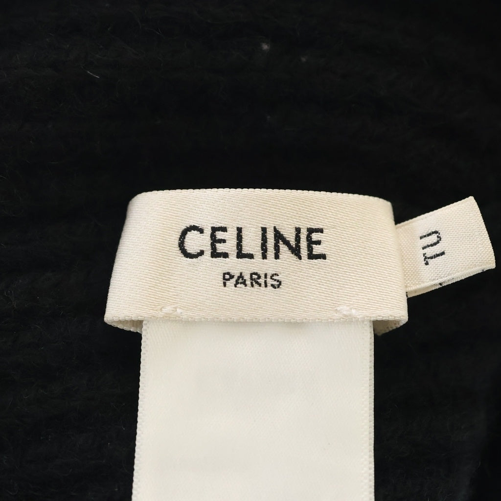 CELINE(セリーヌ) Triomphe Cashmere Watch Cap トリオンフカシミヤワッチキャップ ロゴパッチニット帽 帽子 2AA32384D ブラック