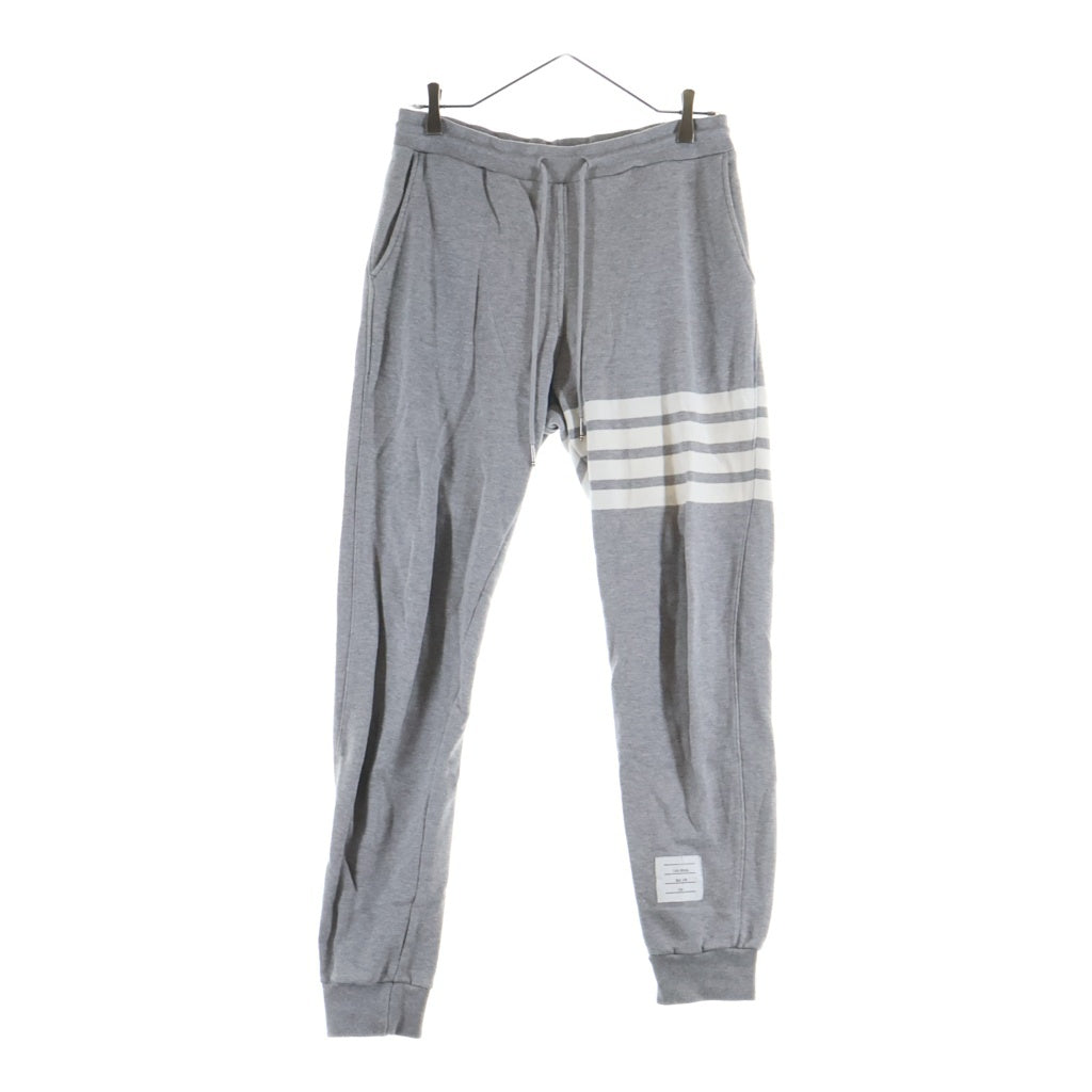 THOM BROWNE(トムブラウン) 4-Bar Striped Sweatpants 4バーストライプドスウェットパンツ ドローストリングジョガーパンツ MJQ008H-00535068 グレー