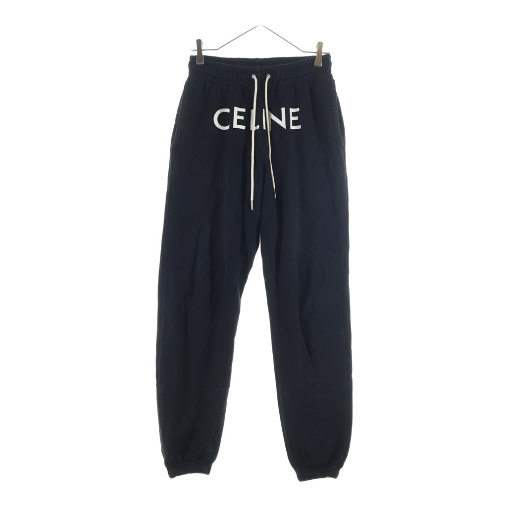 CELINE(セリーヌ) Track Pants In Cotton Fleece トラックパンツインコットンフリース ロゴプリントスウェットパンツ 2Z056670Q ブラック