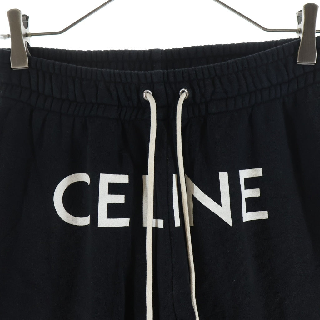 CELINE(セリーヌ) Track Pants In Cotton Fleece トラックパンツインコットンフリース ロゴプリントスウェットパンツ 2Z056670Q ブラック