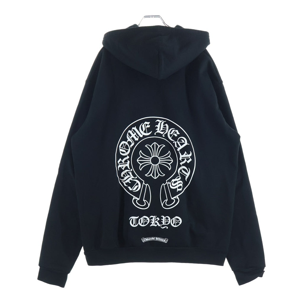 CHROME HEARTS(クロムハーツ) SWTSHRT HD ZIP LTD TOKYO 東京限定 ホースシュープリント ダガージップ ジップアップスウェットパーカー フーディー ブラック