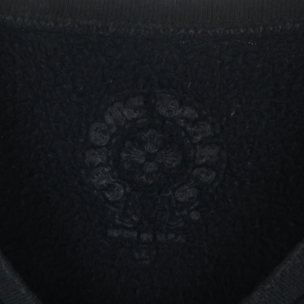 CHROME HEARTS(クロムハーツ) Horseshoe Arm Floral Cross L/S Sweatshirt ホースシュー アームフローラルクロス クルーネック スウェットトレーナー ブラック