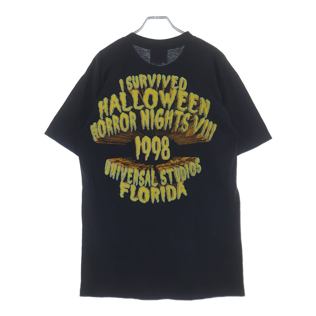 VINTAGE(ヴィンテージ) 90S UNIVERSAL STUDIOS HOLLYWOOD Halloween Horror Night ハリウッド ハロウィン ホラーナイト 半袖Tシャツ カットソー ブラック