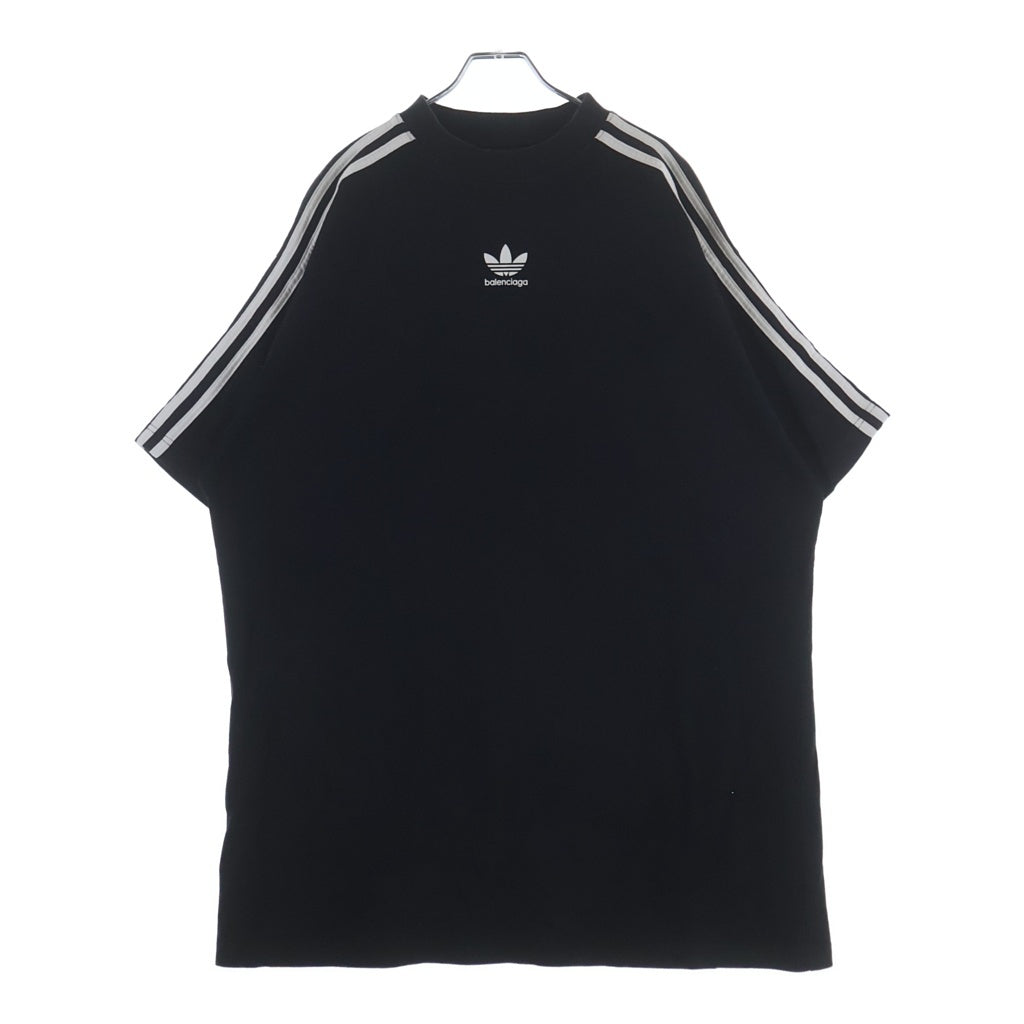 BALENCIAGA(バレンシアガ) ×ADIDAS S COTTON CREW NECK TEE アディダス コットン クルーネック半袖Tシャツ カットソー ブラック 739101 TNVA6