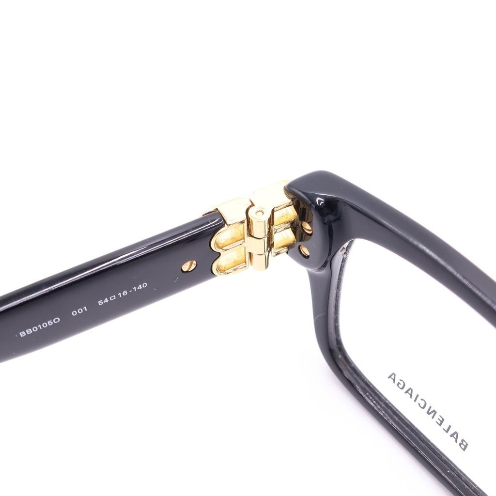 BALENCIAGA(バレンシアガ) BBロゴ スクエアーフレーム クリアレンズ 眼鏡 メガネ アイウェア ブラック BB0105O