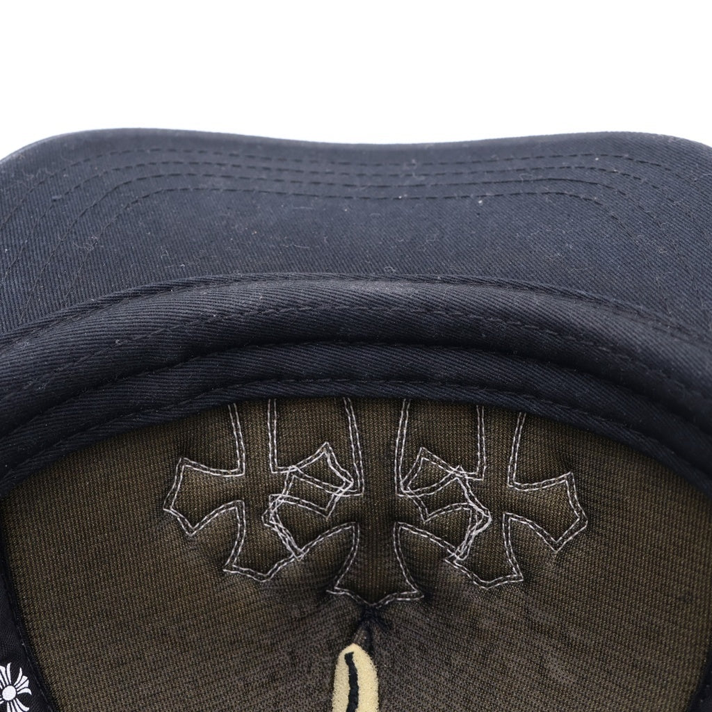 CHROME HEARTS(クロムハーツ) TRUCKER CAP トラッカーキャップ 3セメタリー レザーパッチ メッシュキャップ 帽子 ブラック/ホワイト