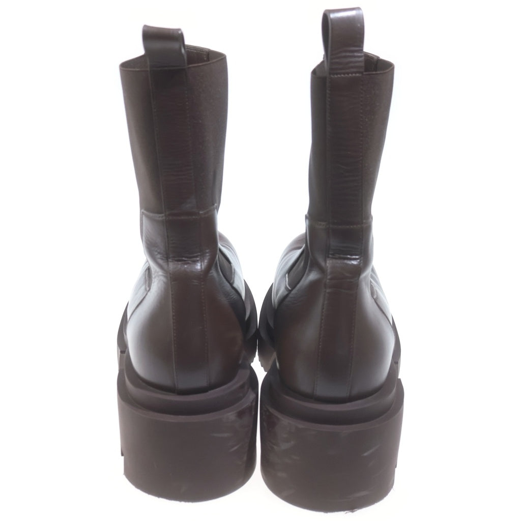 Rick Owens(リックオウエンス) BEATLE BOGUN ビートルボーガン サイドゴア プラットフォーム レザーブーツ 02C7832 ブラウン