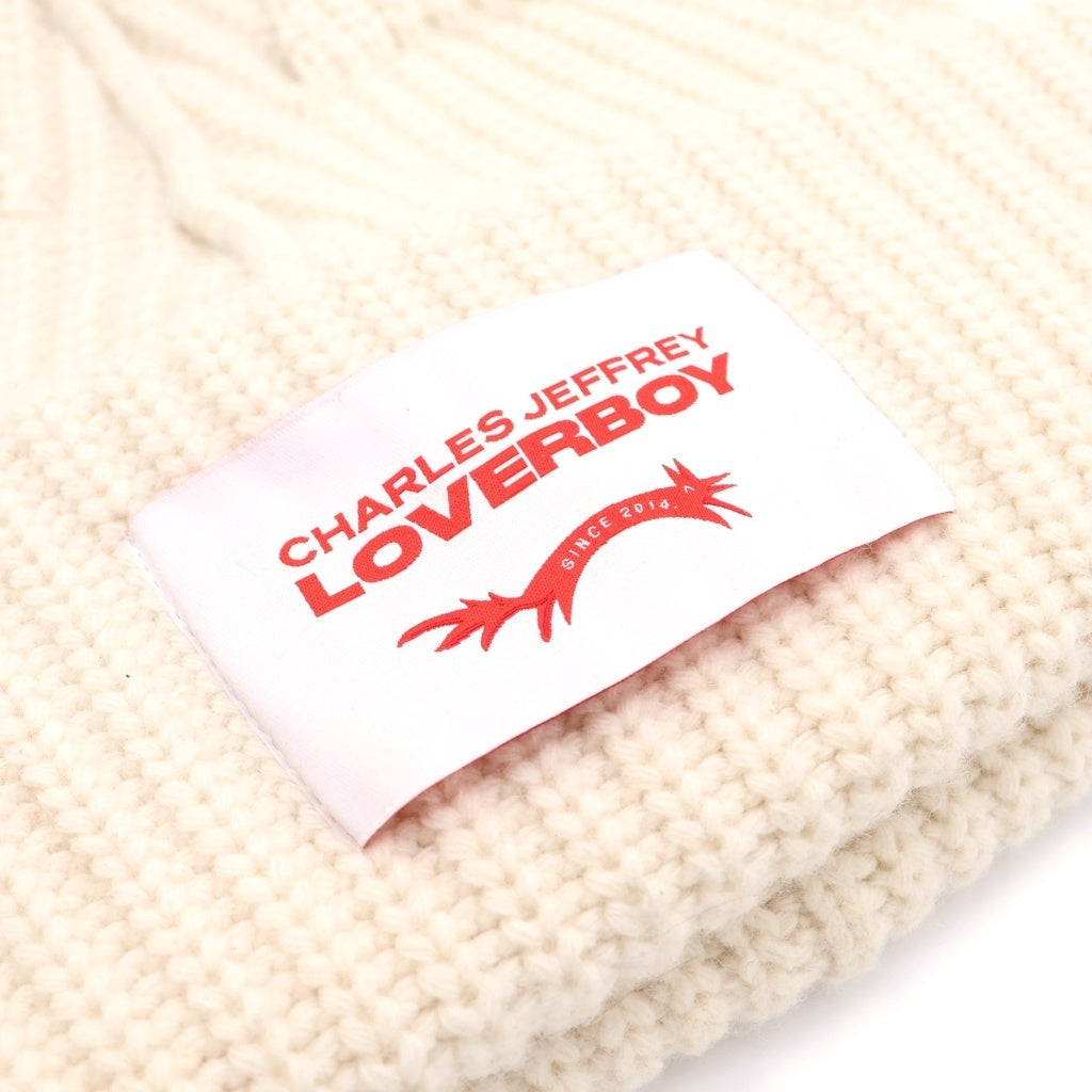 CHARLES JEFFREY LOVERBOY(チャールズジェフリーラバーボーイ) LOVERBOY CHUNKY EARS BEANIE チャンキー イアーズ ビーニー ニット帽 アイボリー レディース