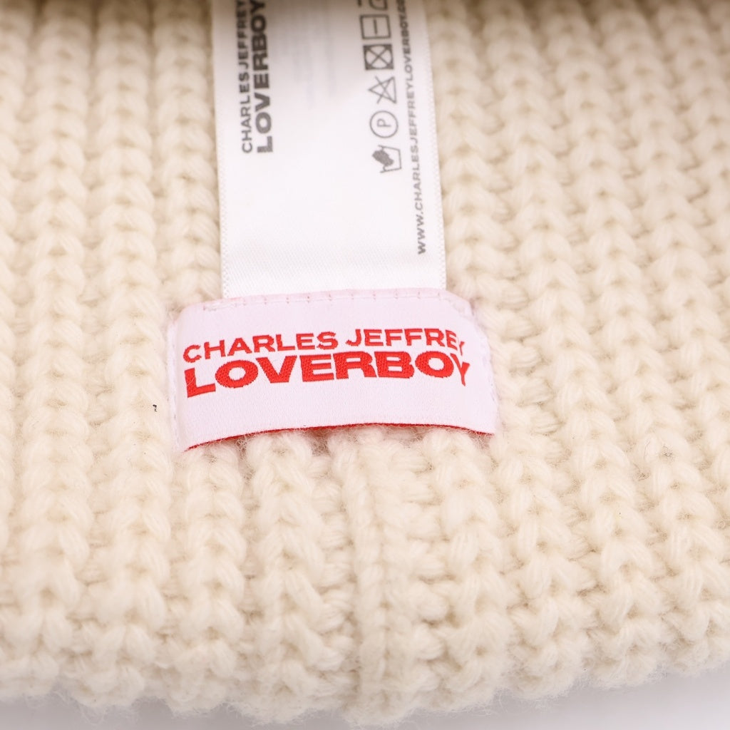 CHARLES JEFFREY LOVERBOY(チャールズジェフリーラバーボーイ) LOVERBOY CHUNKY EARS BEANIE チャンキー イアーズ ビーニー ニット帽 アイボリー レディース