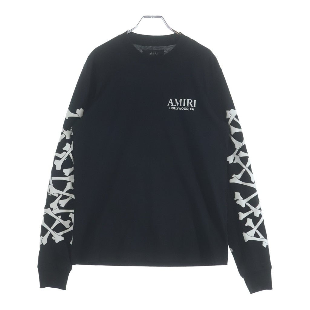 AMIRI(アミリ) BONES STACKED L/S TEE ボーン プリントデザイン 長袖Tシャツ カットソー ブラック SRAMJYTE1076SMRBC09