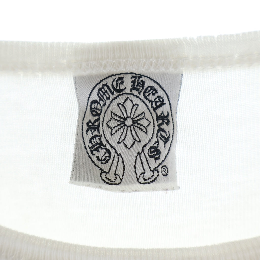 CHROME HEARTS(クロムハーツ) OLD US SCRL S/S TEE オールド星条旗スクロールロゴプリント 半袖Tシャツ レディース ホワイト