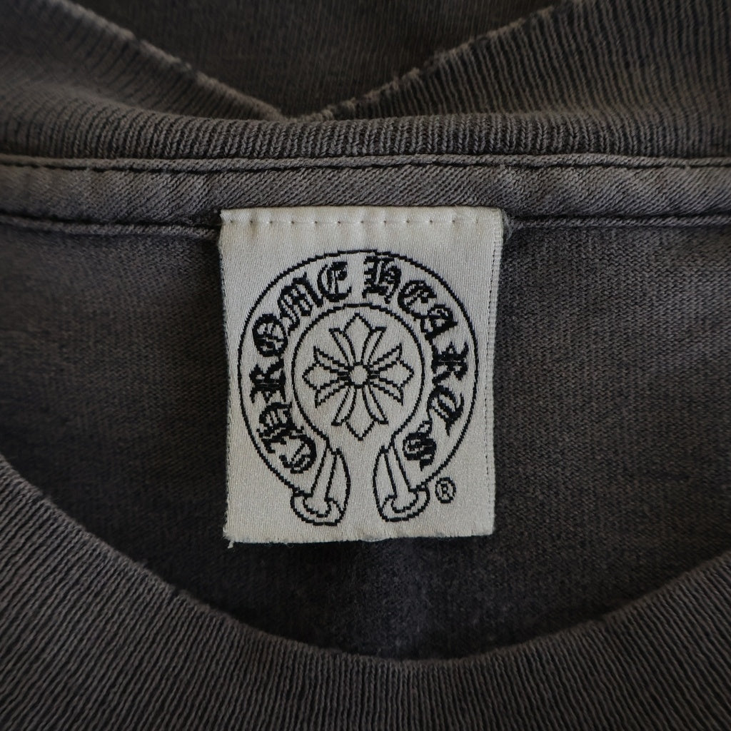 CHROME HEARTS(クロムハーツ) OLD DBL CH CRS S/S Tee オールド ダブルCHクロス刺繍 胸ポケット クルーネック半袖Tシャツカットソー ブラック
