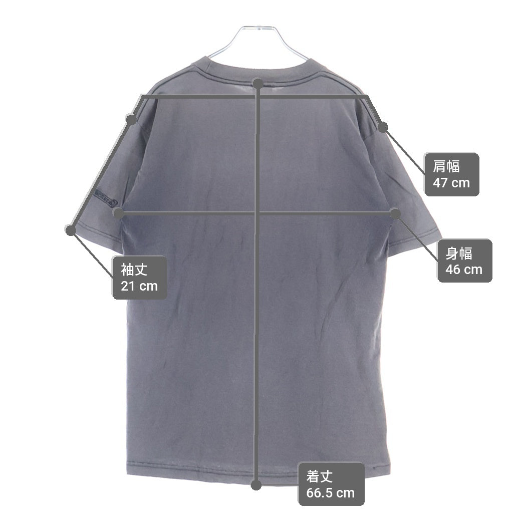 CHROME HEARTS(クロムハーツ) OLD DBL CH CRS S/S Tee オールド ダブルCHクロス刺繍 胸ポケット クルーネック半袖Tシャツカットソー ブラック