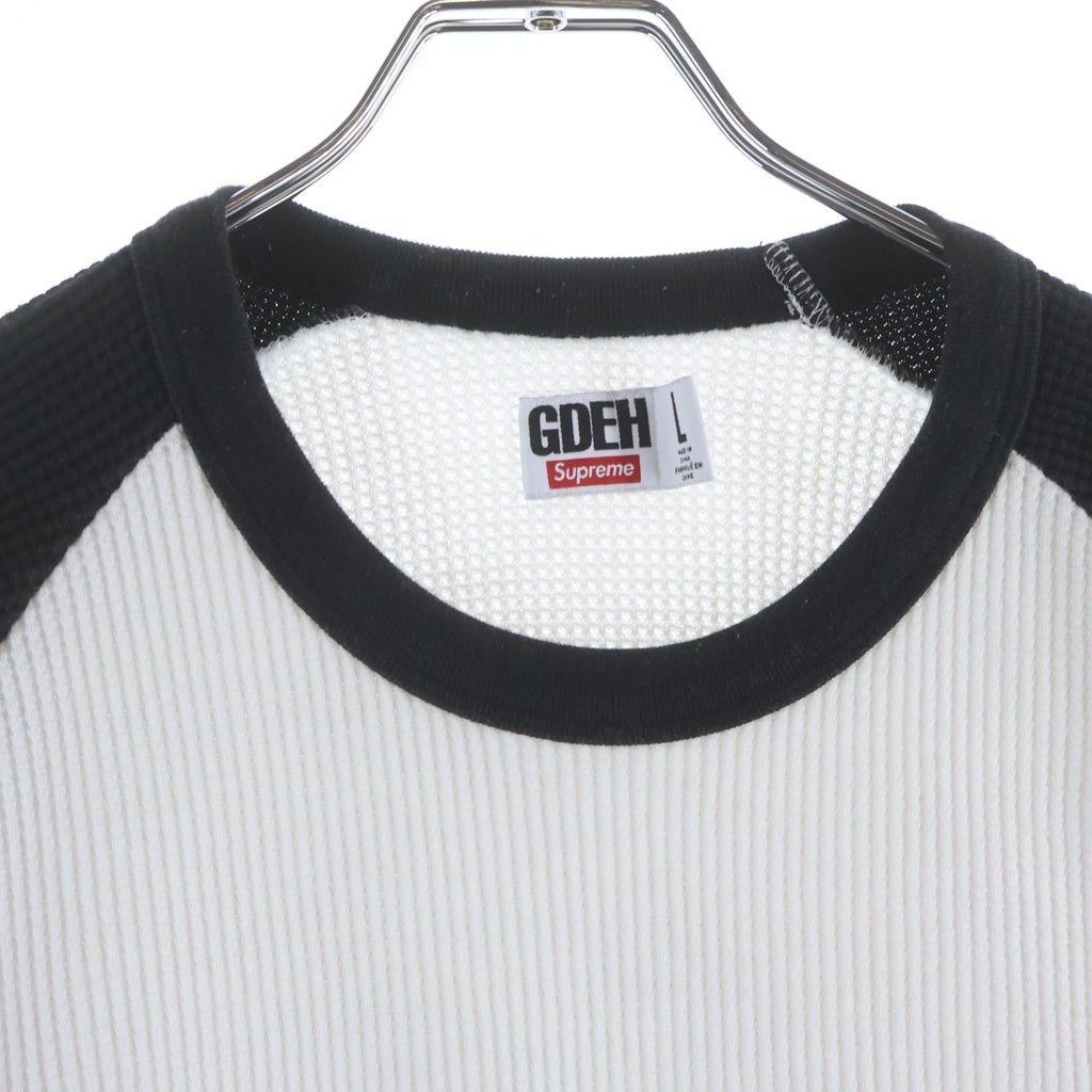SUPREME(シュプリーム) 25SS ×GOODENOUGH Thermal ×グッドイナフ サーマル ラグランスリーブ長袖Tシャツ ブラック/ホワイト