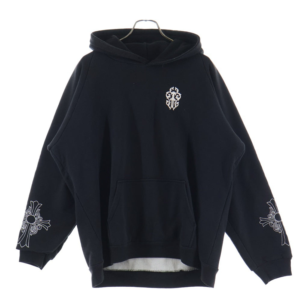 CHROME HEARTS(クロムハーツ) OLD SWTSHRT PLVR HD ヴァインダガープリント サーマル スウェットプルオーバーパーカー ブラック