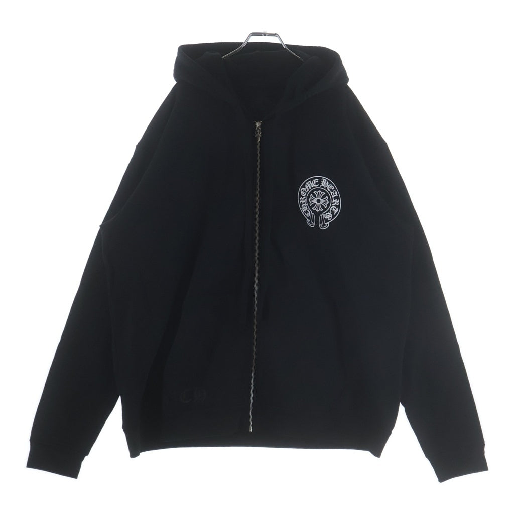 CHROME HEARTS(クロムハーツ) SWTSHRT HD ZIP LTD 東京限定バックホースシュープリントジップアップパーカー ブラック