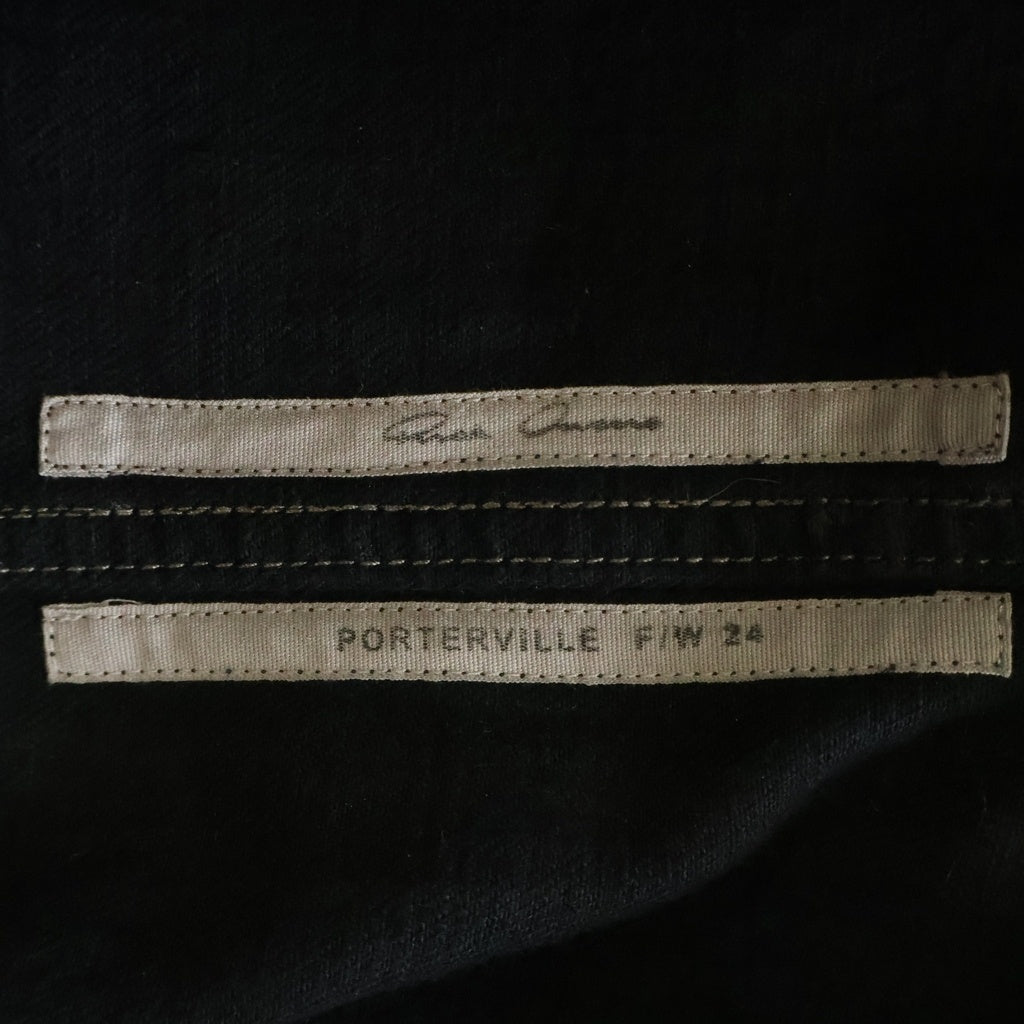 Rick Owens(リックオウエンス) 24AW PORTERVILLE Tour Hoodie ポーターヴィル期 ツアーフーディー クラックワックスコーティングフーデットジャケット RR02D6713-BMTWTY ブラック