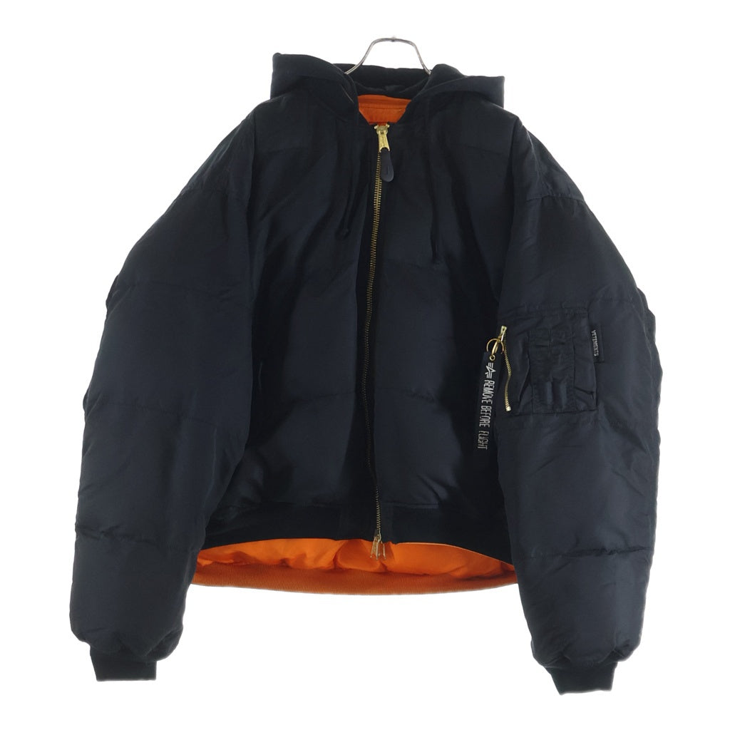 VETEMENTS(ヴェトモン) ×Double Sided Jacket アルファインダストリーズ リバーシブル ボンバージャケット ブラック/オレンジ UA65JA249B
