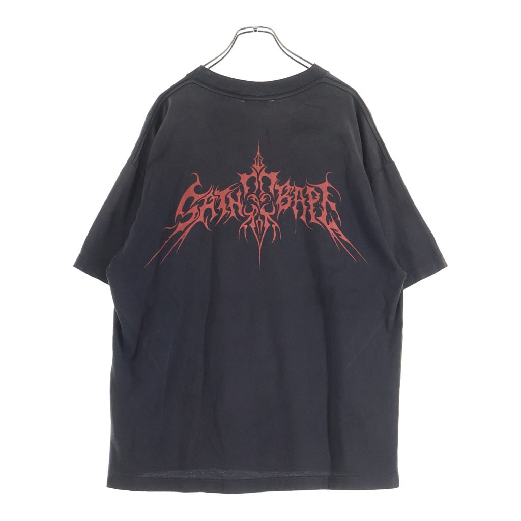 SAINT MICHAEL(セントマイケル) 25AW ×BAPE SS TEE SAINT BAPE アベイシングエイプ プリントロゴ 半袖Tシャツ カットソー ブラック SM-HR1-0000-C37