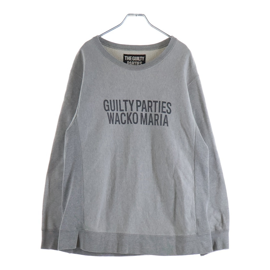 WACKO MARIA(ワコマリア) MIDDLE WEIGHT SWEAT SHIRT ミドルウェイト ロゴプリント クルーネックスウェットトレーナー グレー