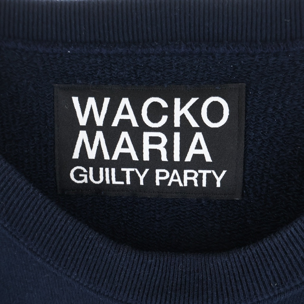 WACKO MARIA(ワコマリア) HEAVY WEIGHT CREW NECK SHIRT ヘビーウェイト ロゴ刺繍 クルーネックスウェットトレーナー ネイビー