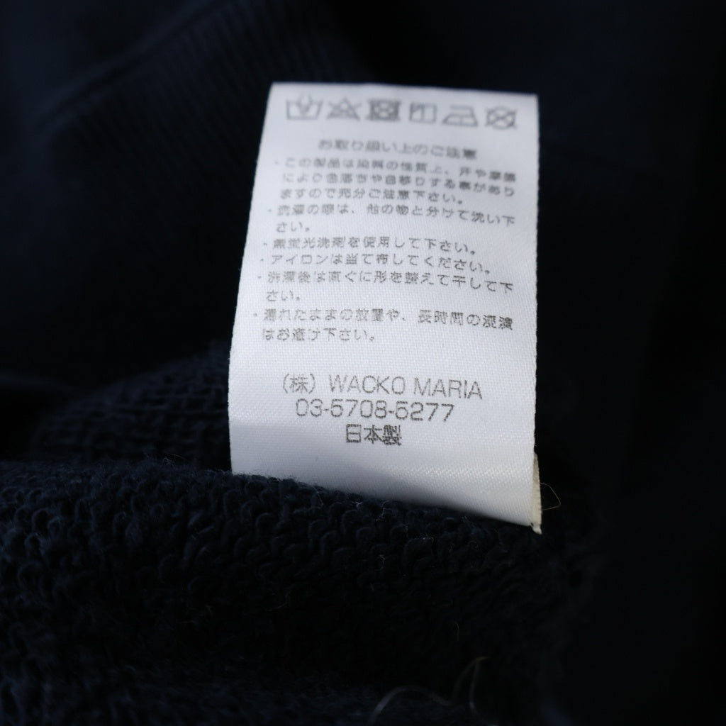 WACKO MARIA(ワコマリア) HEAVY WEIGHT CREW NECK SHIRT ヘビーウェイト ロゴ刺繍 クルーネックスウェットトレーナー ネイビー