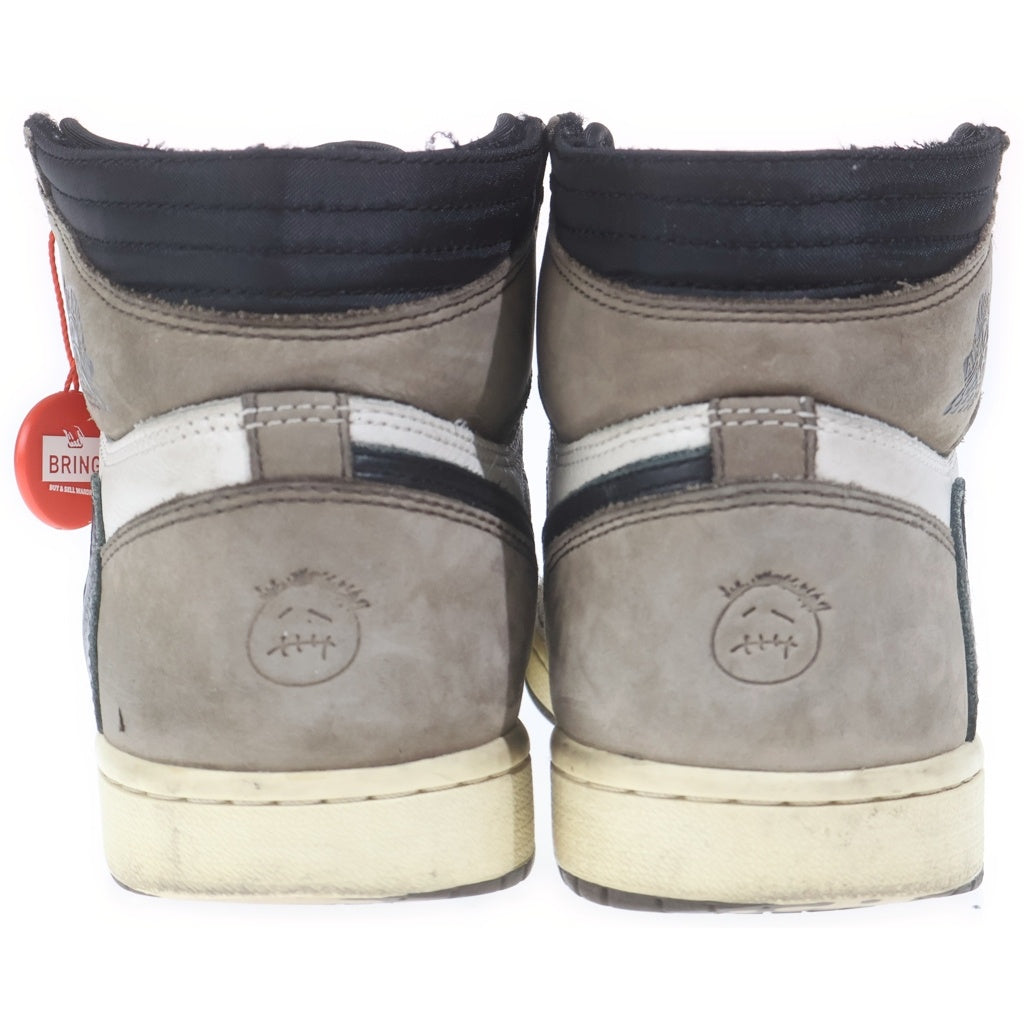 NIKE(ナイキ) ×TRAVIS SCOTT AIR JORDAN 1 HIGH OG TS SP トラヴィススコット エアジョーダン1 ハイカットスニーカー ブラウン/ホワイト US8/26.0cm CD4487-100
