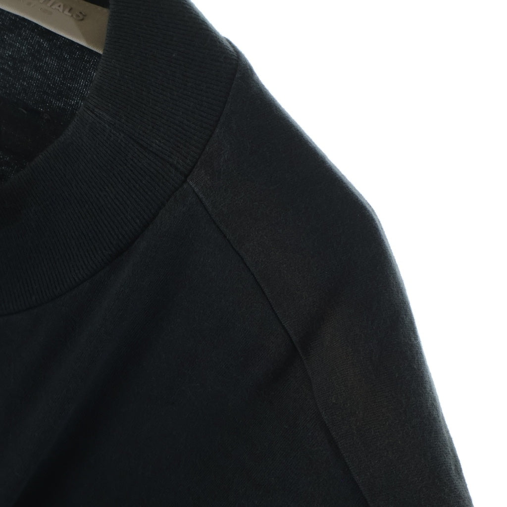 FEAR OF GOD ESSENTIALS(フィアオブゴッド エッセンシャルズ) Felt Logo Mockneck L/S T-Shirts フェルトロゴモックネックロングスリーブTシャツ モックネック長袖Tシャツ ブラック