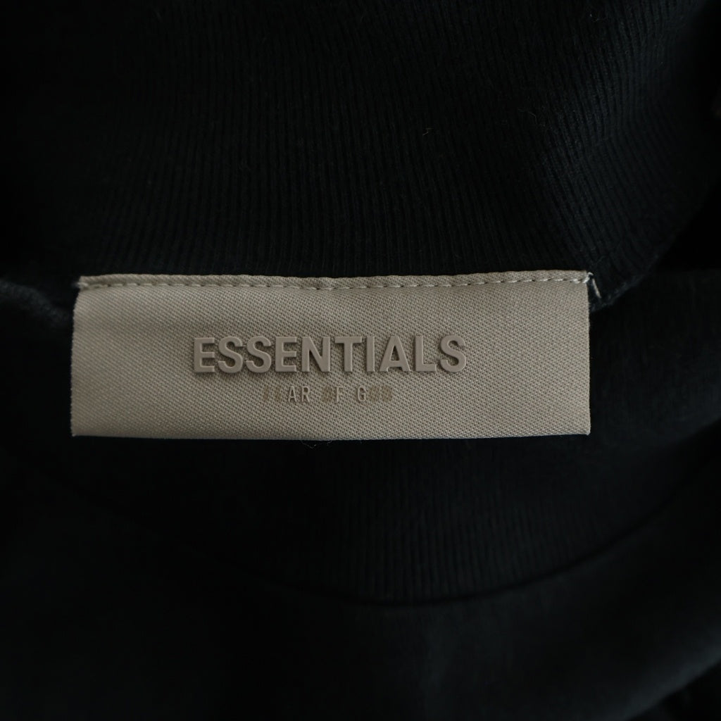 FEAR OF GOD ESSENTIALS(フィアオブゴッド エッセンシャルズ) Felt Logo Mockneck L/S T-Shirts フェルトロゴモックネックロングスリーブTシャツ モックネック長袖Tシャツ ブラック