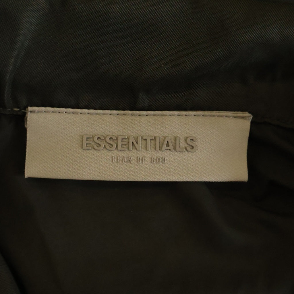 FEAR OF GOD ESSENTIALS(フィアオブゴッド エッセンシャルズ) 1977 Felt Logo Nylon S/S Shirts フェルトロゴナイロンショートスリーブシャツ ボタンダウン半袖シャツ カーキ