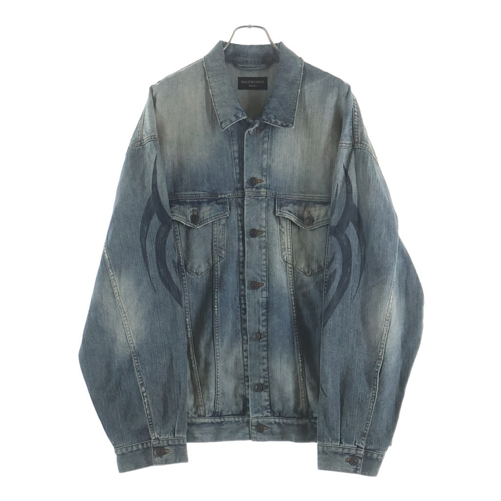 BALENCIAGA(バレンシアガ) Y2K袖 トライバル デニムジャケット アウター 809457 TRW77 インディゴ