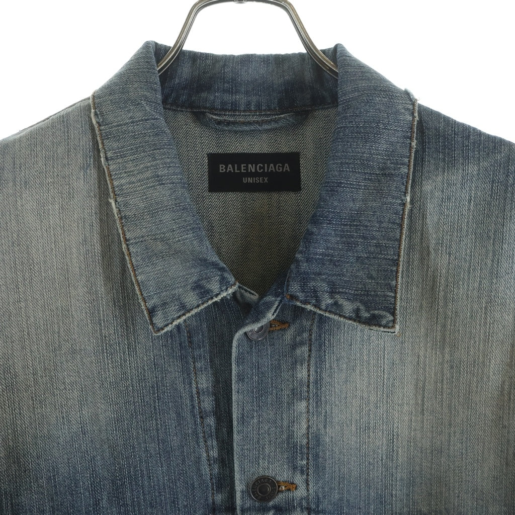BALENCIAGA(バレンシアガ) Y2K袖 トライバル デニムジャケット アウター 809457 TRW77 インディゴ