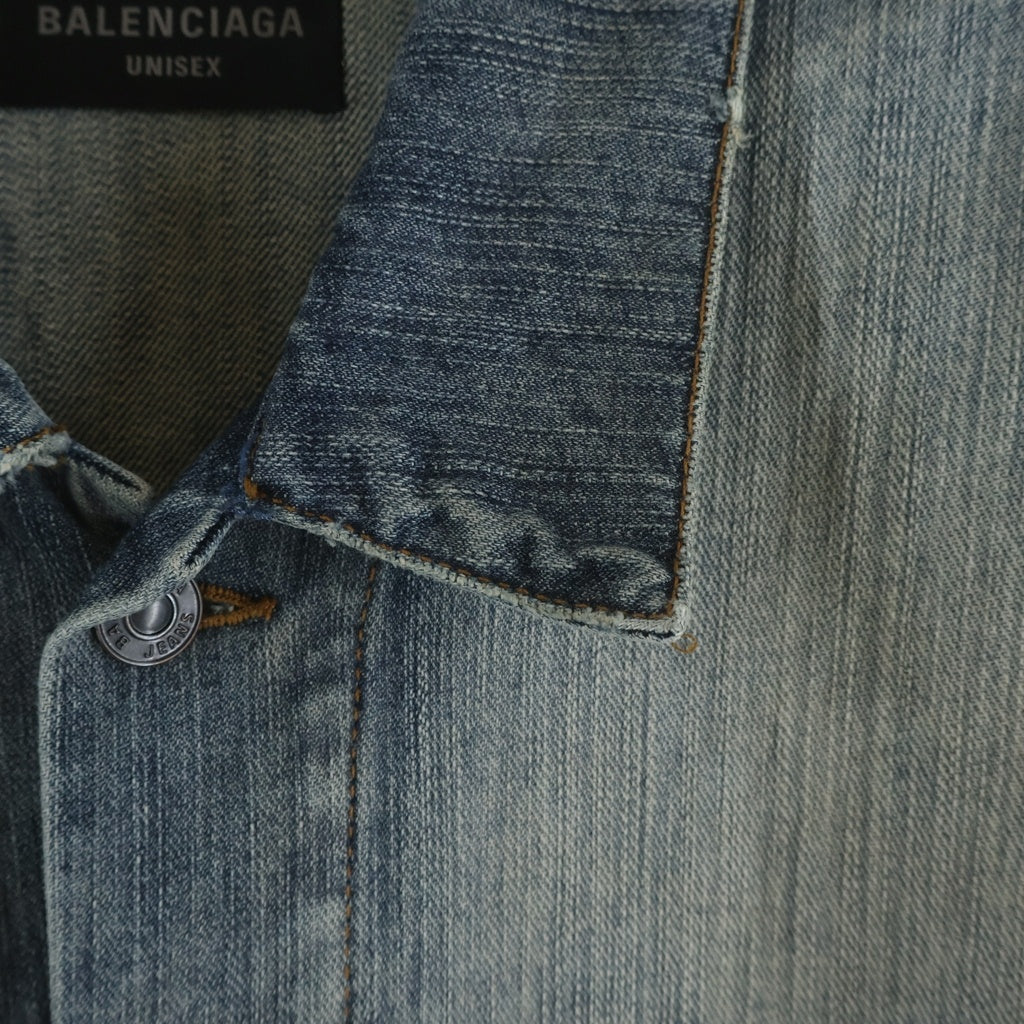 BALENCIAGA(バレンシアガ) Y2K袖 トライバル デニムジャケット アウター 809457 TRW77 インディゴ