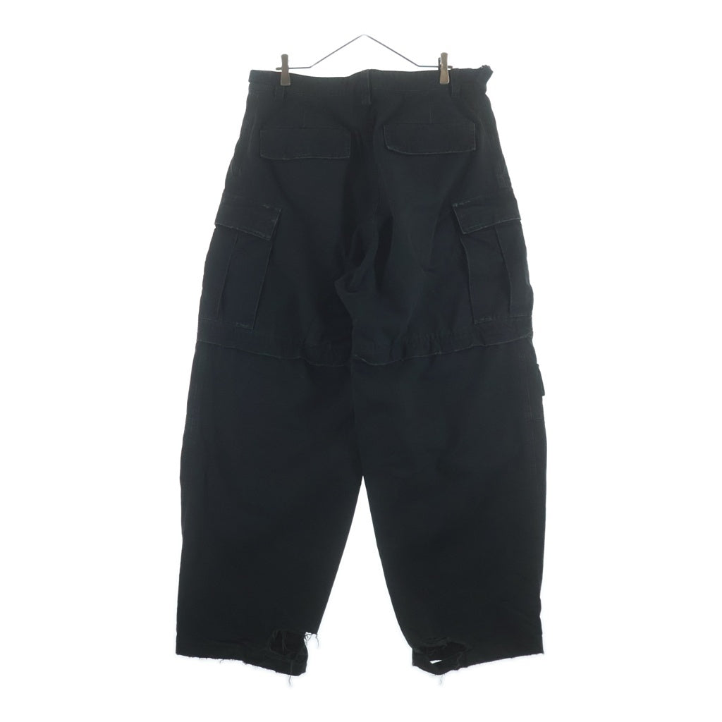 BALENCIAGA(バレンシアガ) Large Cargo Pants クラッシュ マルチカーゴ ロングパンツ 746493 TQP14 ブラック
