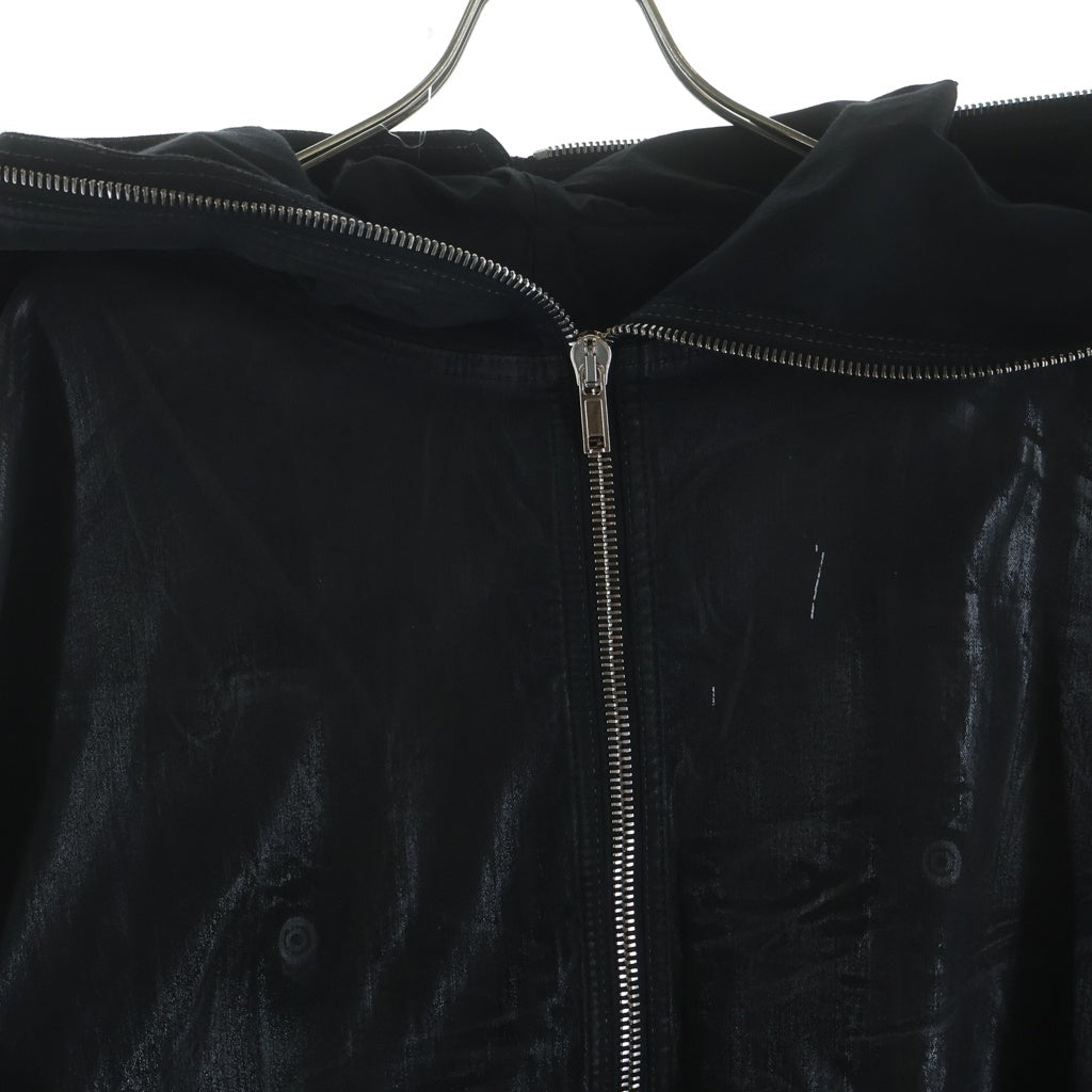 DRKSHDW(ダークシャドウ) Gimp Kaftan JKT フルジップ コーティングデニムパーカー ブラック DU01E3780-SCF