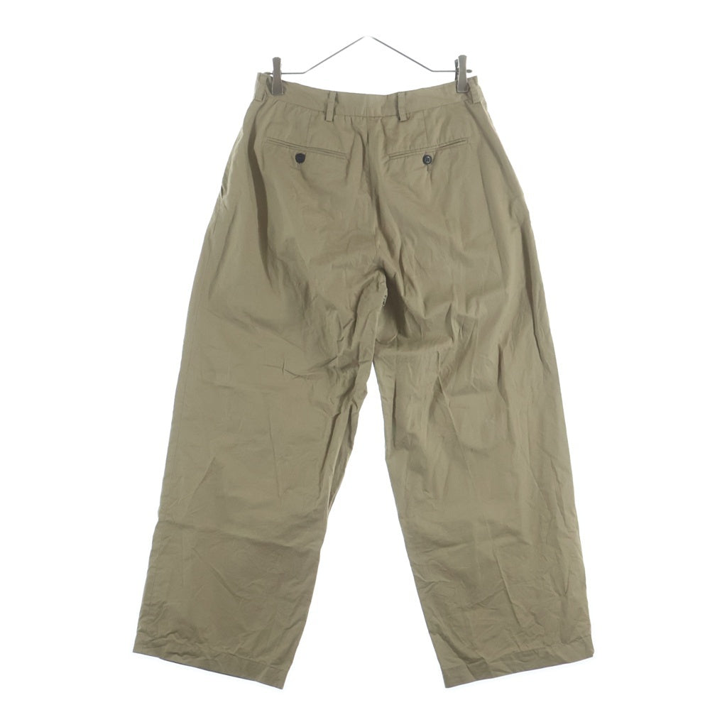 DRIES VAN NOTEN(ドリスヴァンノッテン) Cotton Wide Trousers コットンワイドトラウザーズ ライカ期 ワンタックワイドロングパンツ ベージュ