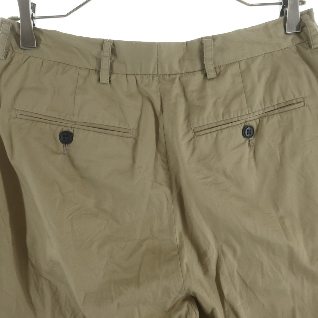 DRIES VAN NOTEN(ドリスヴァンノッテン) Cotton Wide Trousers コットンワイドトラウザーズ ライカ期 ワンタックワイドロングパンツ ベージュ