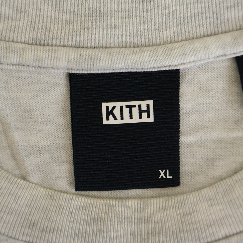 KITH(キス) フロントロゴプリント 長袖Tシャツ カットソー クルーネックス グレー
