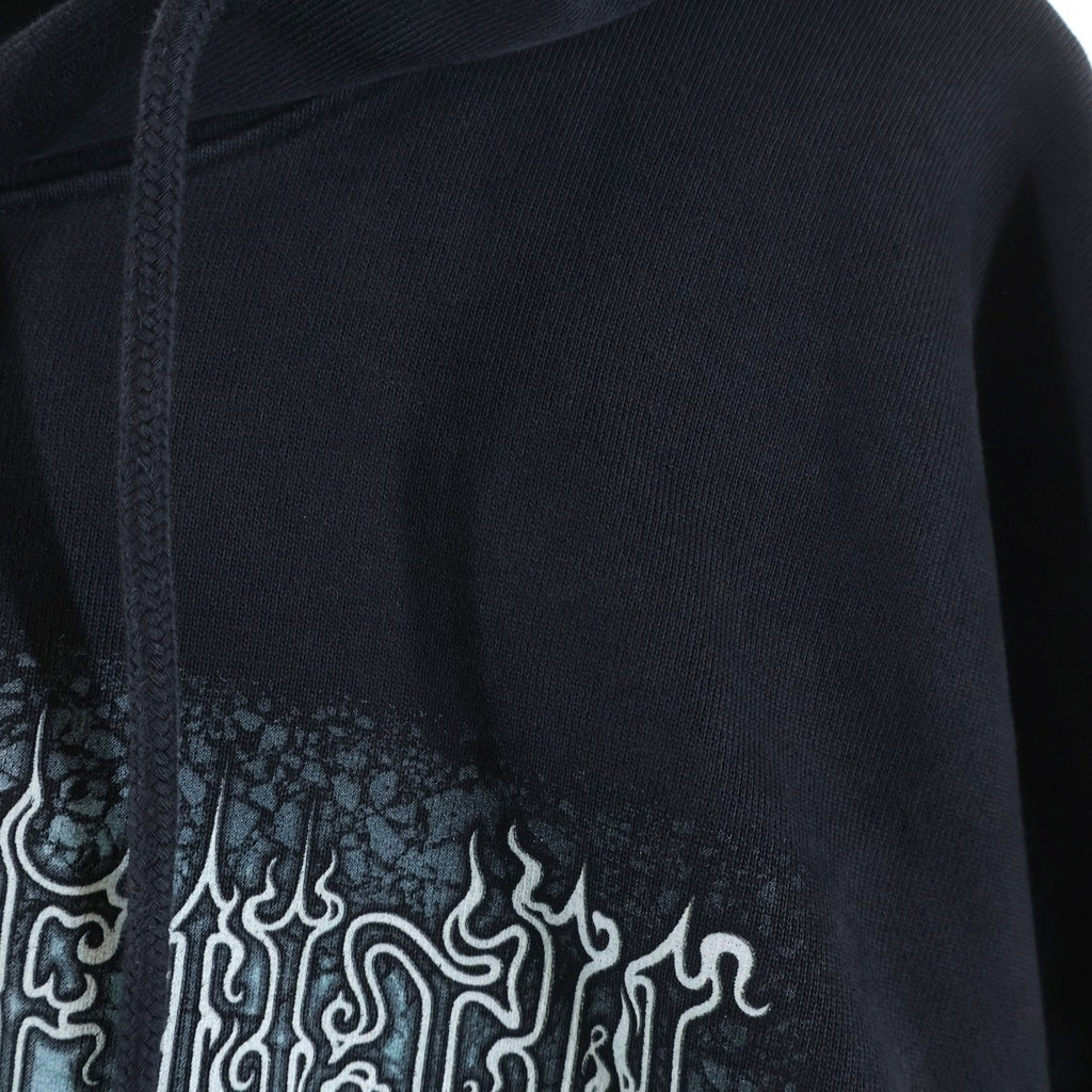 VETEMENTS(ヴェトモン) 25AW ×Cradle of Filth Oversized Zip-Up Hoodie クレイドルオブフィルス グラフィックプリント ジップアップ パーカー ブラック