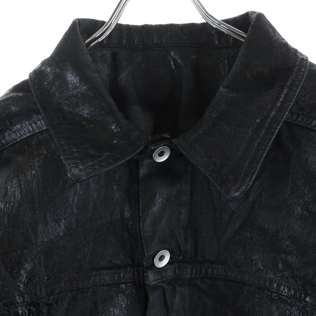 DRKSHDW(ダークシャドウ) MEGACRUST DENIM TRUCKER JACKET コーティング加工 デニムトラッカージャケット ブラック DU02D2751-BMC