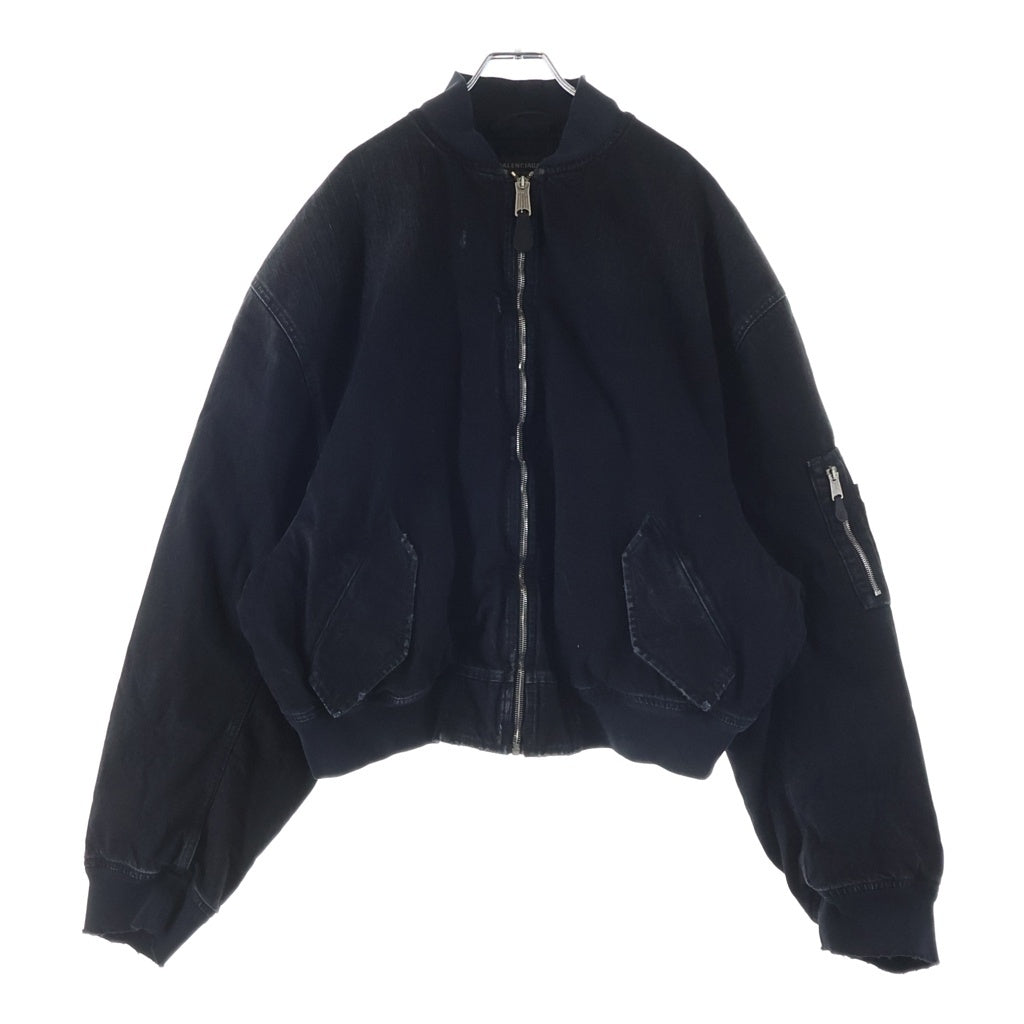 BALENCIAGA(バレンシアガ) STANDARD BOMBER ダメージ加工デニムボンバージャケット 850058 TTW67