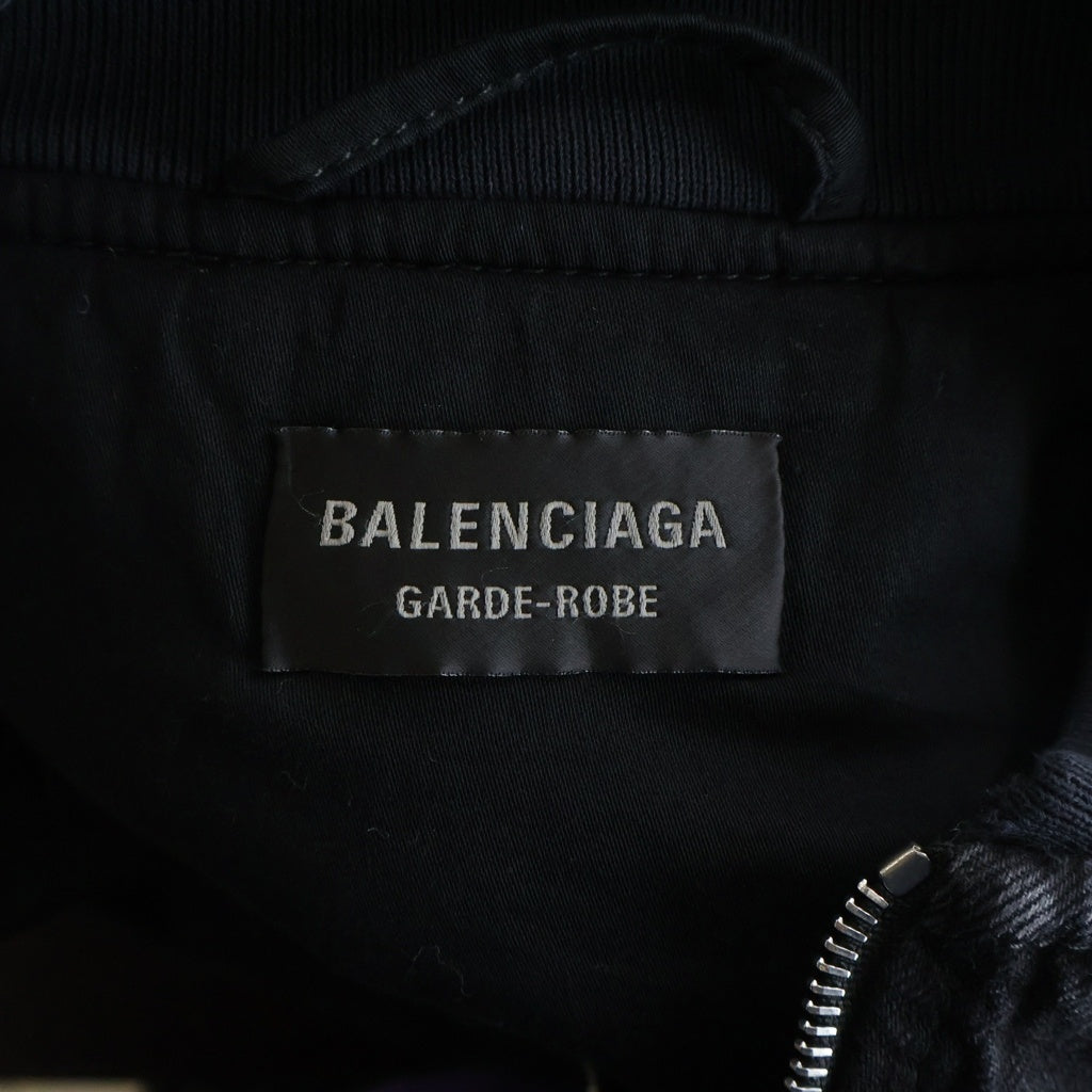 BALENCIAGA(バレンシアガ) STANDARD BOMBER ダメージ加工デニムボンバージャケット 850058 TTW67