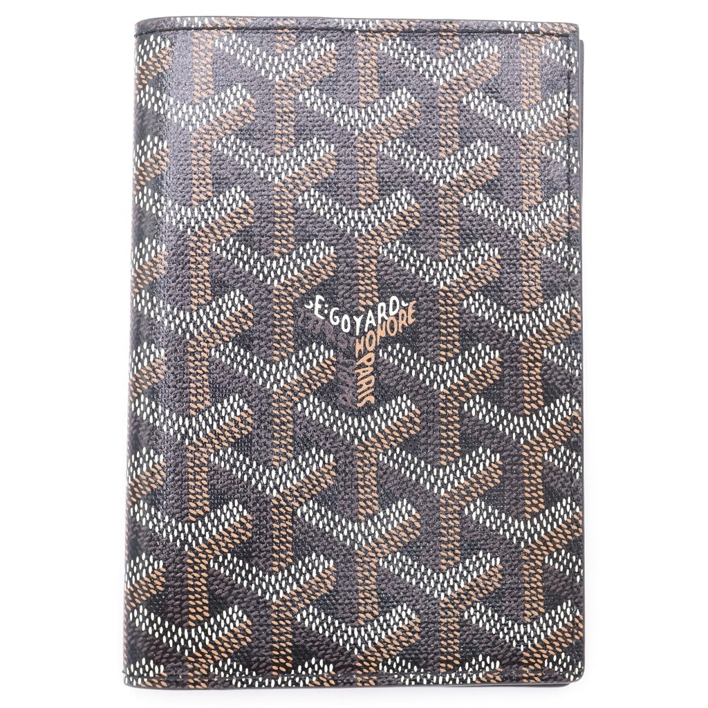 GOYARD(ゴヤール) ヘリンボーン グルネル PVC レザー パスポートケース パスケース ブラック