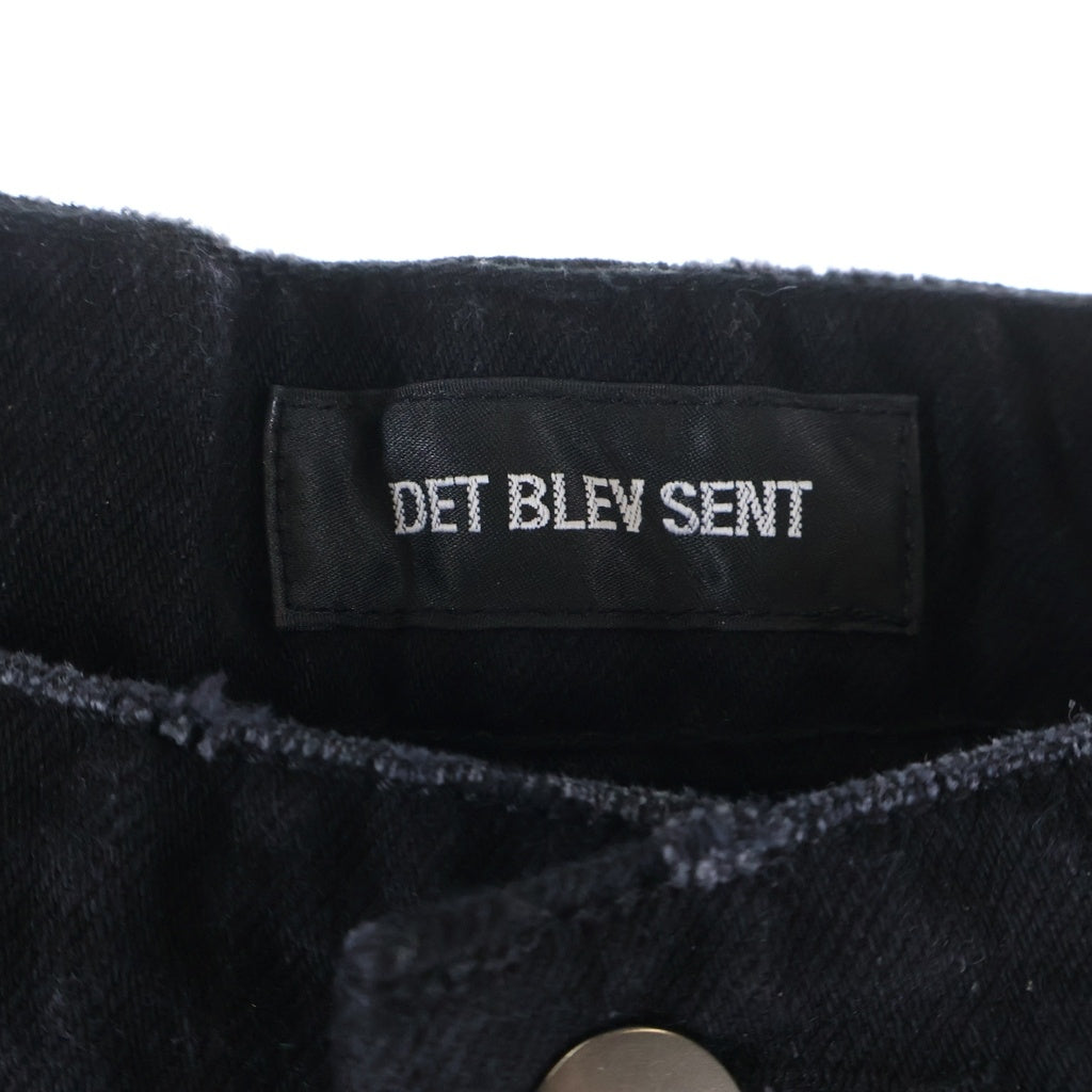 NO BRAND(ノーブランド) DET BLEV SENT デット ブレイブ セント ダメージ加工 ワイド デニムパンツ ブラック DBS-40035-11